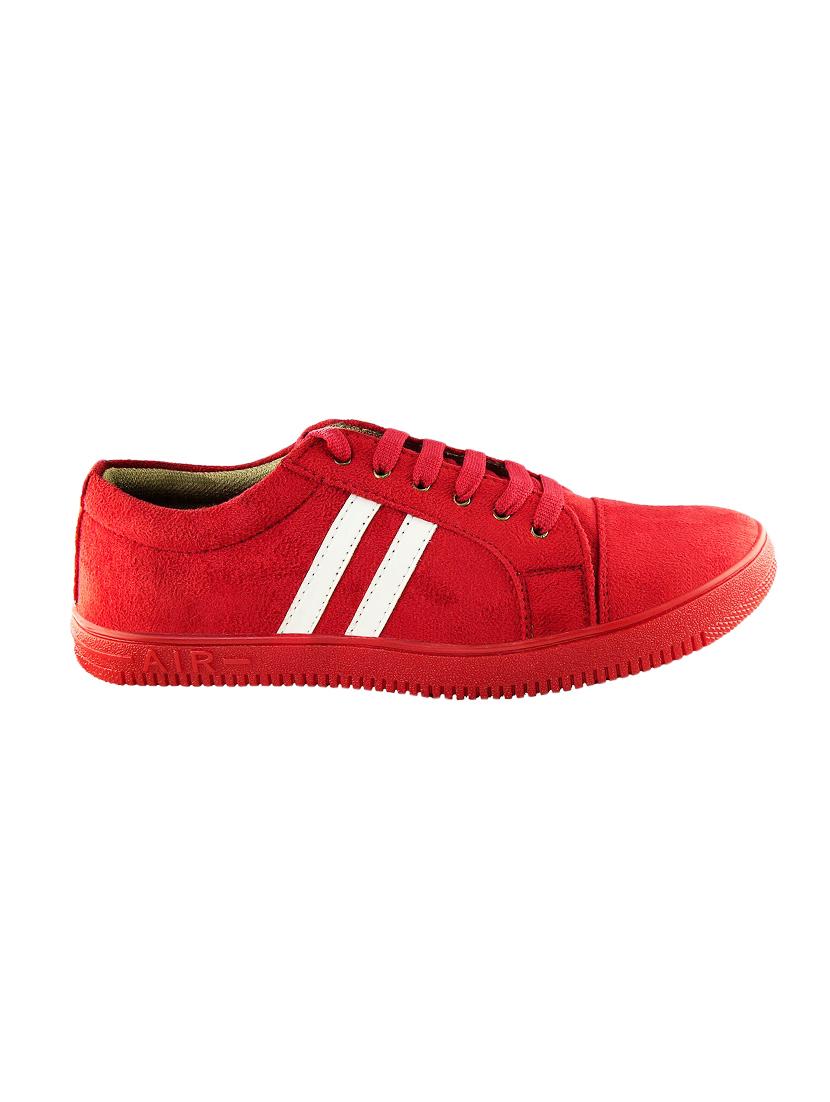 red suede lace up sneakers - 16773147 - Zoom Image - 2