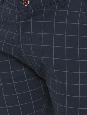 navy blue checkered chinos - 16773761 - Standard Image - 5