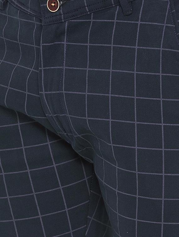 navy blue checkered chinos - 16773761 - Zoom Image - 5