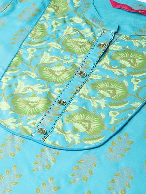 gold print straight kurta - 16773968 - Standard Image - 5
