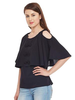 bow detail cold shoulder top - 16774126 - Standard Image - 2