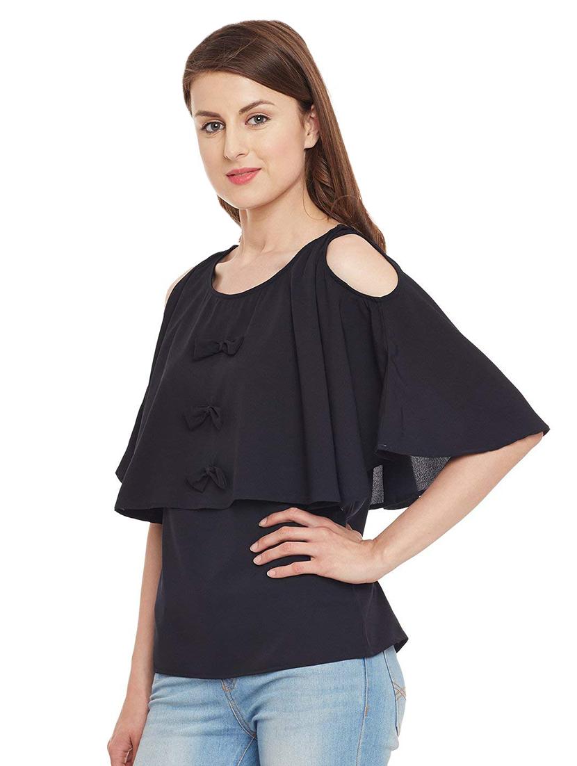 bow detail cold shoulder top - 16774126 - Zoom Image - 2