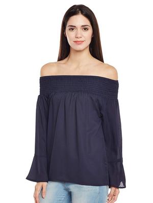 smocked off shoulder neck top - 16774128 - Standard Image - 2