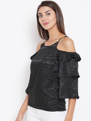 cold shoulder ruffle detail top - 16774129 - Standard Image - 2