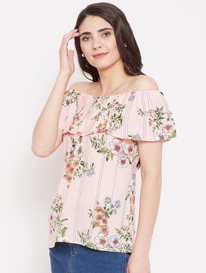 off shoulder floral top - 16774130 - Standard Image - 2