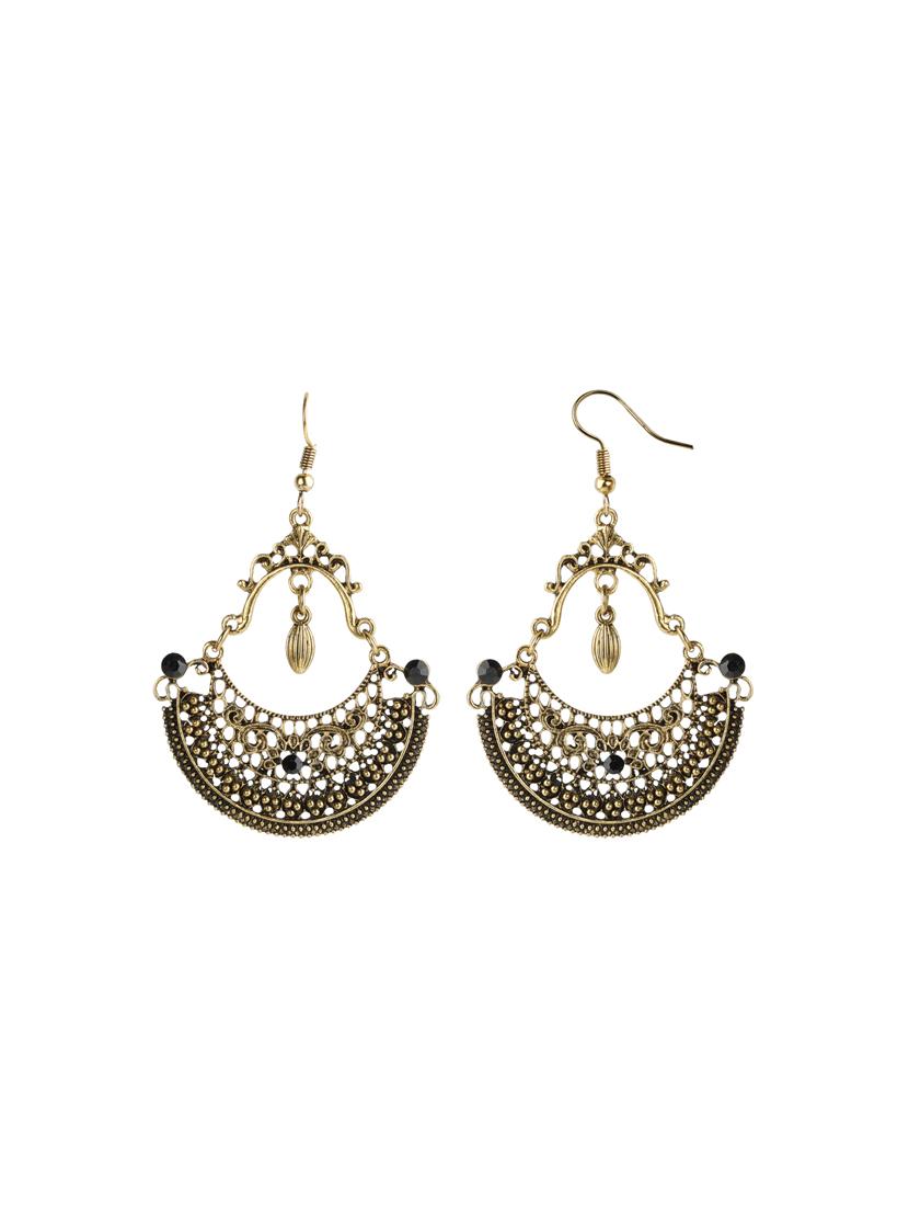 gold metal drop earring - 16774595 - Zoom Image - 2
