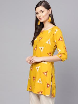 printed straight kurti - 16774629 - Standard Image - 2