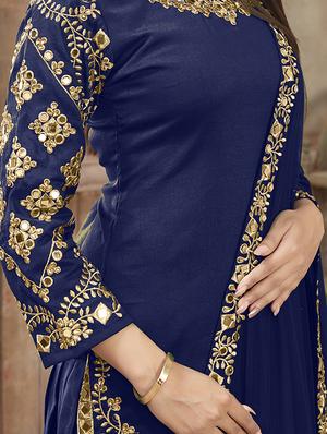 embroidered patiyala suits semi-stitched suit - 16775103 - Standard Image - 2