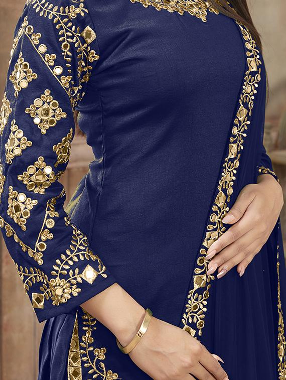 embroidered patiyala suits semi-stitched suit - 16775103 - Zoom Image - 2