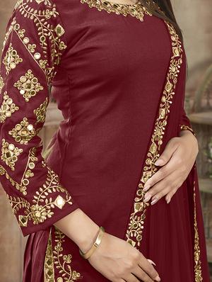 embroidered patiyala suits semi-stitched suit - 16775104 - Standard Image - 2