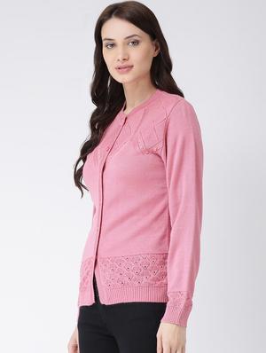 crew neck long sleeved cardigan - 16775391 - Standard Image - 2