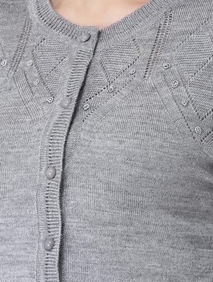 crew neck long sleeved cardigan - 16775392 - Standard Image - 5