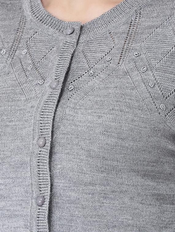 crew neck long sleeved cardigan - 16775392 - Zoom Image - 5