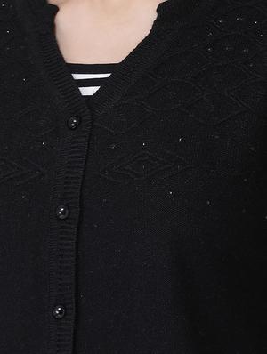 long sleeved solid wool cardigan - 16775395 - Standard Image - 5