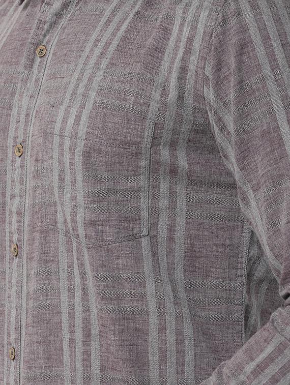 grey checkered casual shirt - 16776136 - Zoom Image - 5