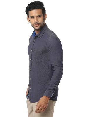 grey solid casual shirt - 16776145 - Standard Image - 2