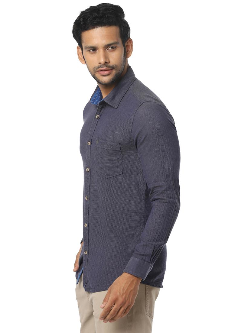 grey solid casual shirt - 16776145 - Zoom Image - 2
