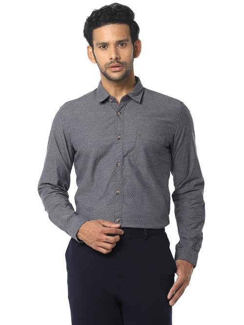 grey printed casual shirt - 16776149 - Standard Image - 1