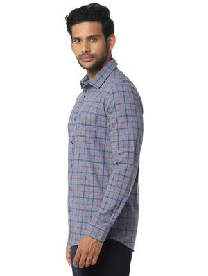 grey checkered casual shirt - 16776151 - Standard Image - 2