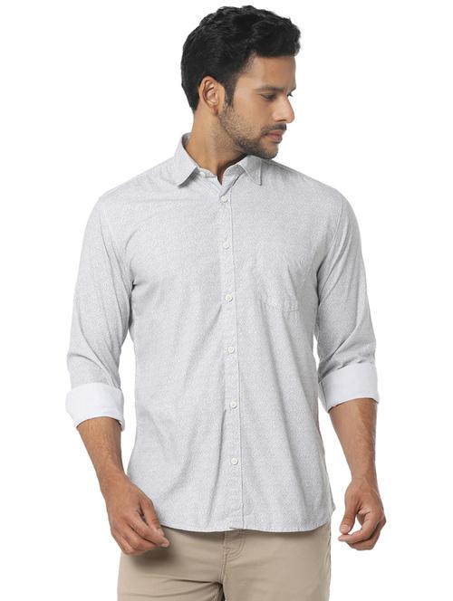 grey printed casual shirt - 16776160 - Standard Image - 1