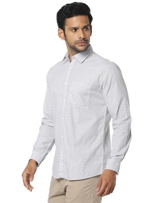 grey printed casual shirt - 16776160 - Standard Image - 2