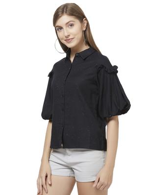 puff sleeved frill detail top - 16776781 - Standard Image - 2