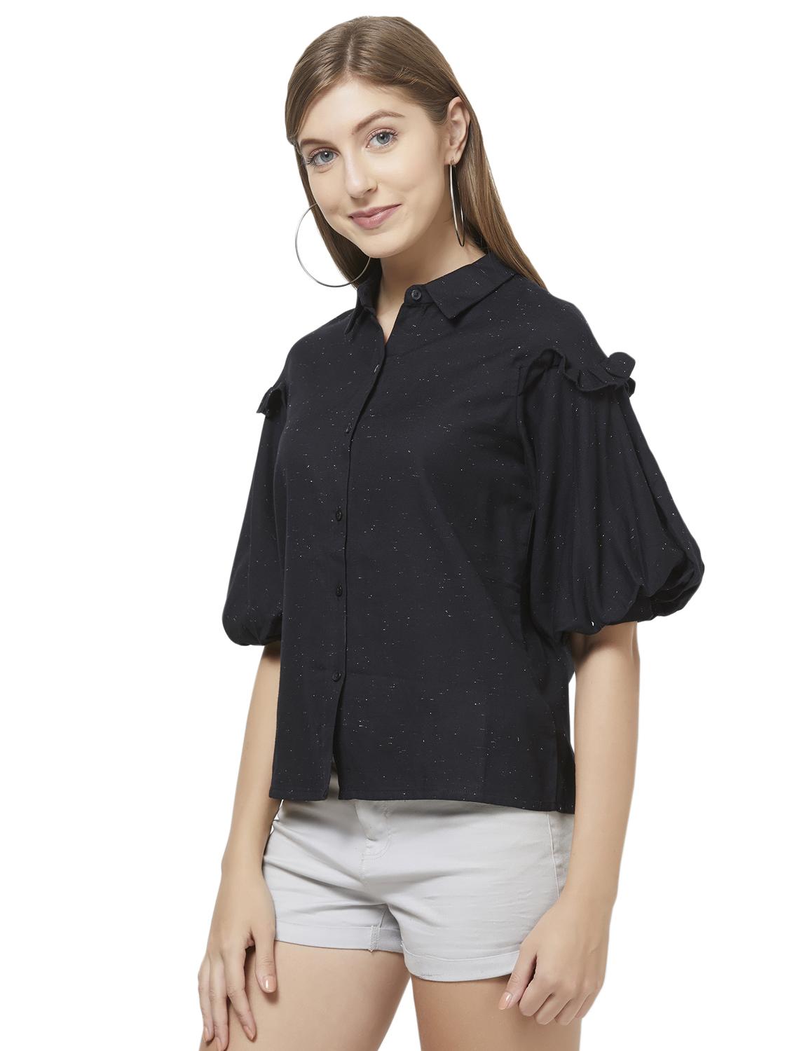 puff sleeved frill detail top - 16776781 - Zoom Image - 2