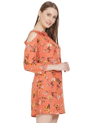 cold shoulder floral a-line dress - 16776886 - Standard Image - 2