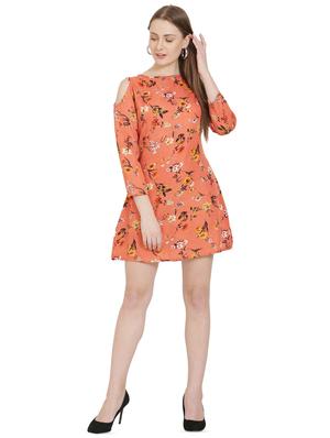 cold shoulder floral a-line dress - 16776886 - Standard Image - 5