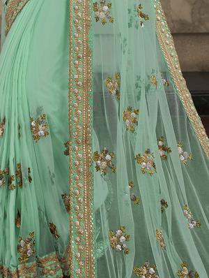 embellished bordered saree with blouse - 16777019 - Standard Image - 2