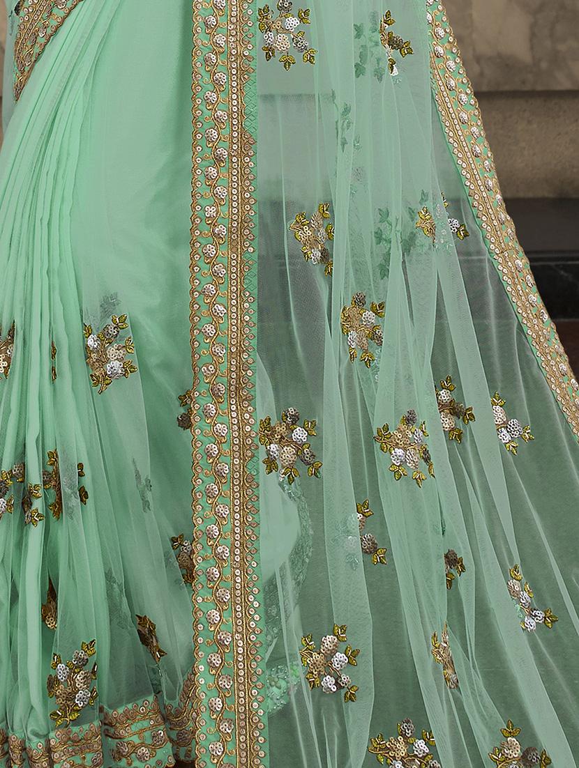 embellished bordered saree with blouse - 16777019 - Zoom Image - 2