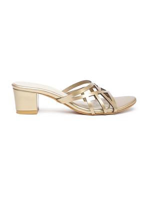 gold slip on sandals - 16779771 - Standard Image - 2