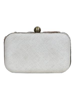 beige cotton box clutch - 16779877 - Standard Image - 2