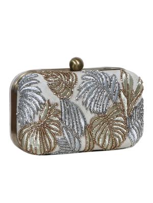 beige cotton box clutch - 16779877 - Standard Image - 5