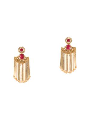 pink metal drop earring - 16780242 - Standard Image - 2