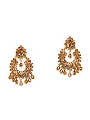 gold metal chandballi earring - 16780250 - Standard Image - 2