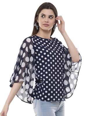 bell sleeved polka dots top - 16780554 - Standard Image - 2