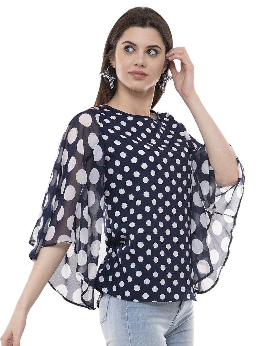 bell sleeved polka dots top - 16780554 - Zoom Image - 2