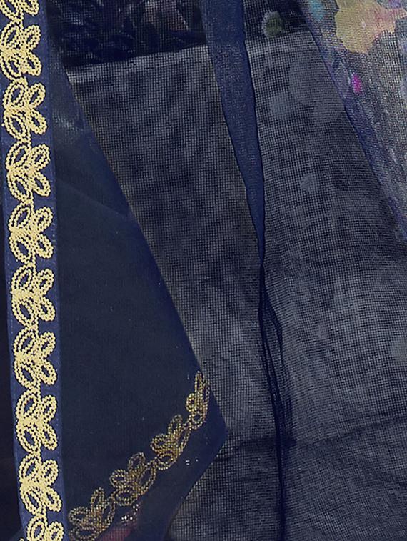 floral printed saree with blouse - 16780741 - Zoom Image - 2