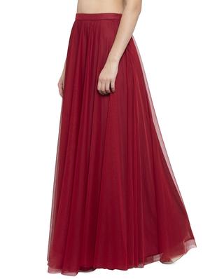 high rise solid net a-line skirt - 16780839 - Standard Image - 2