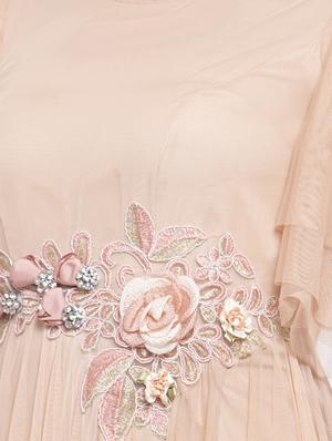 bell sleeved floral applique maxi dress - 16780850 - Standard Image - 5