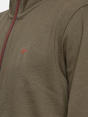 green solid fleece casual jacket - 16781897 - Standard Image - 5