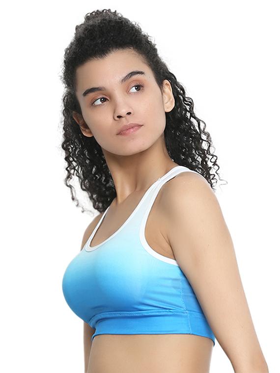 styled back solid sports bra - 16781998 - Zoom Image - 2