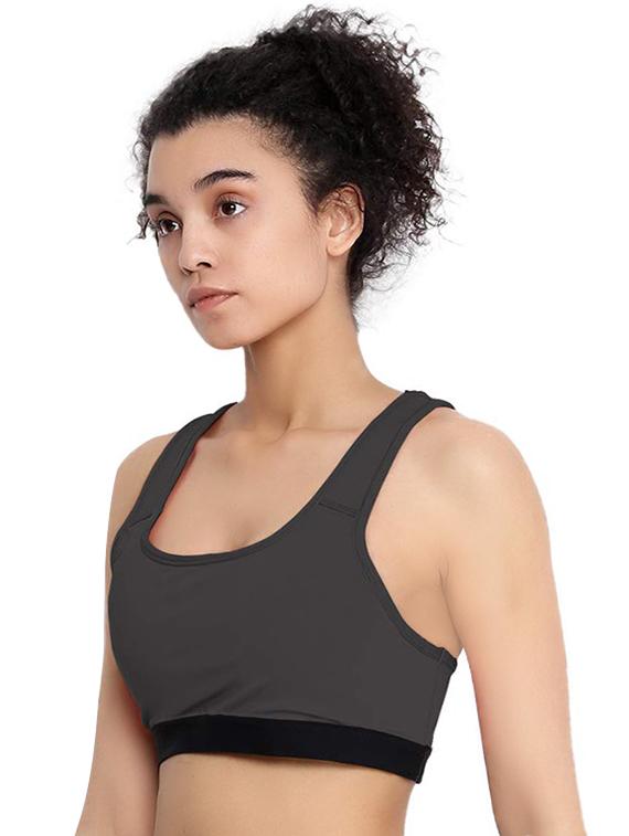 racer back solid sports bra - 16782004 - Zoom Image - 2