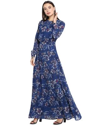 round neck floral maxi dress - 16782857 - Standard Image - 2