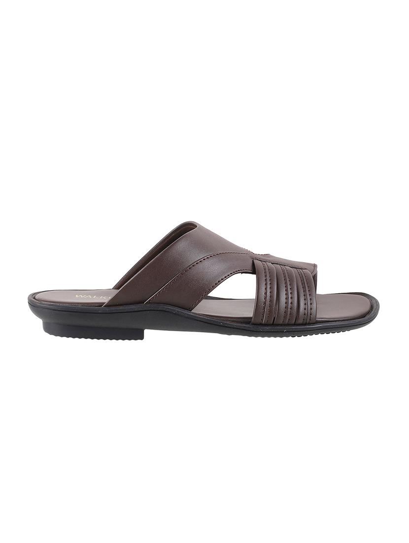 brown leather slip on slippers - 16783095 - Zoom Image - 2