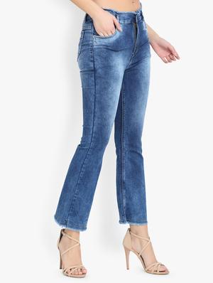 high rise frayed detail jeans - 16783496 - Standard Image - 2