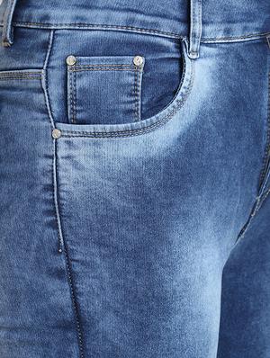 high rise frayed detail jeans - 16783496 - Standard Image - 5