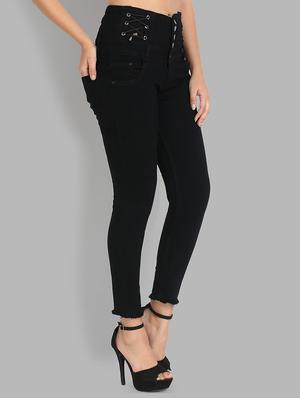 high rise frayed hem jeans - 16783498 - Standard Image - 2