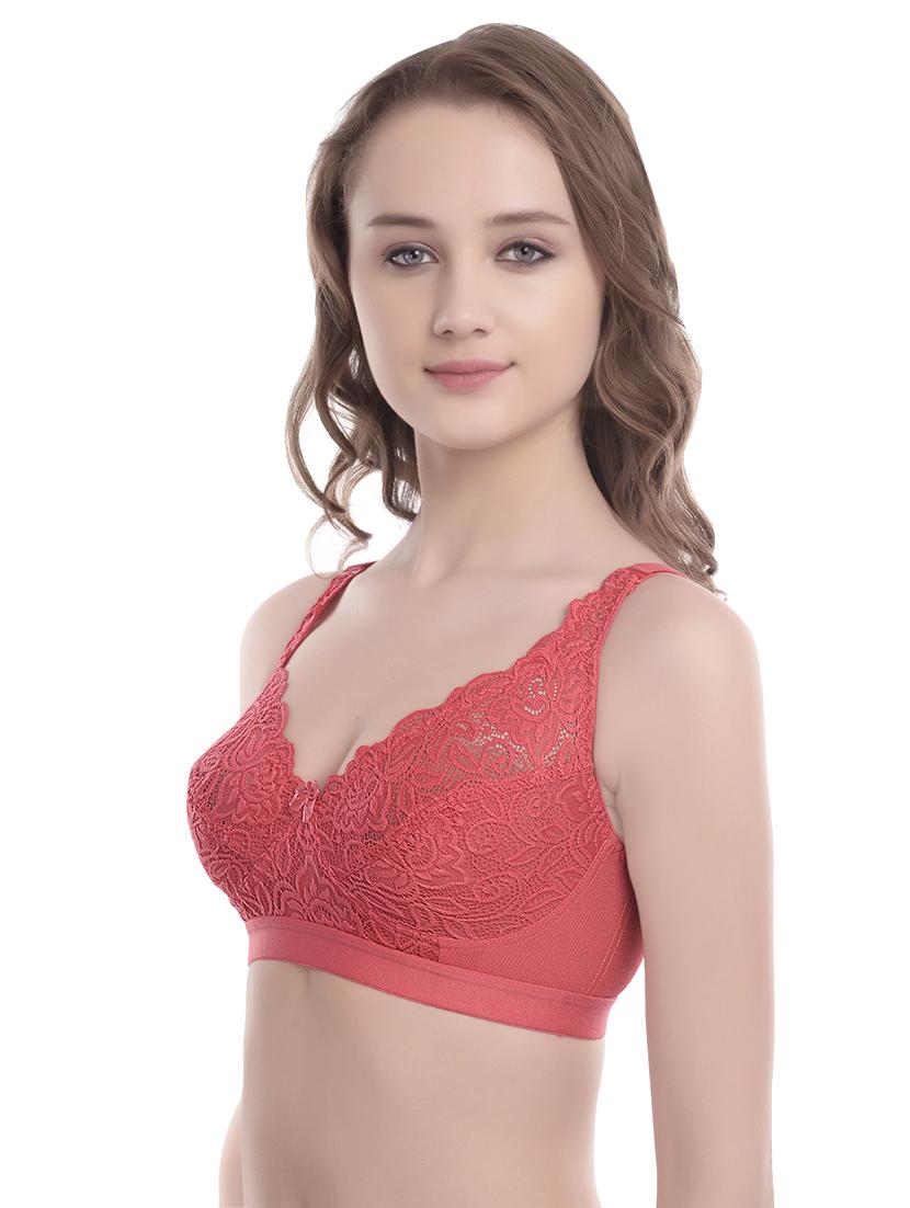 bow patch laced t-shirt bra - 16784758 - Zoom Image - 2